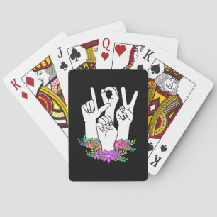 Baraja De Cartas Rótulo de mano del profesor ASL