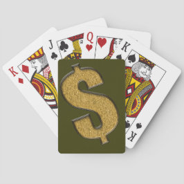 Baraja De Cartas Rótulo en dólares invertidos en oro