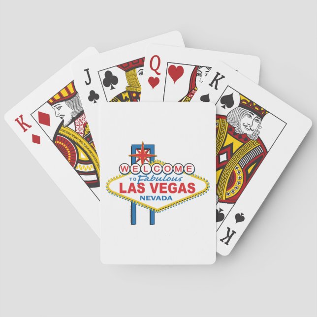 Baraja De Cartas Rótulo retro de Las Vegas (Reverso)