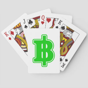 Baraja De Cartas Rótulo VERDE BAHT ฿ dinero tailandés ฿