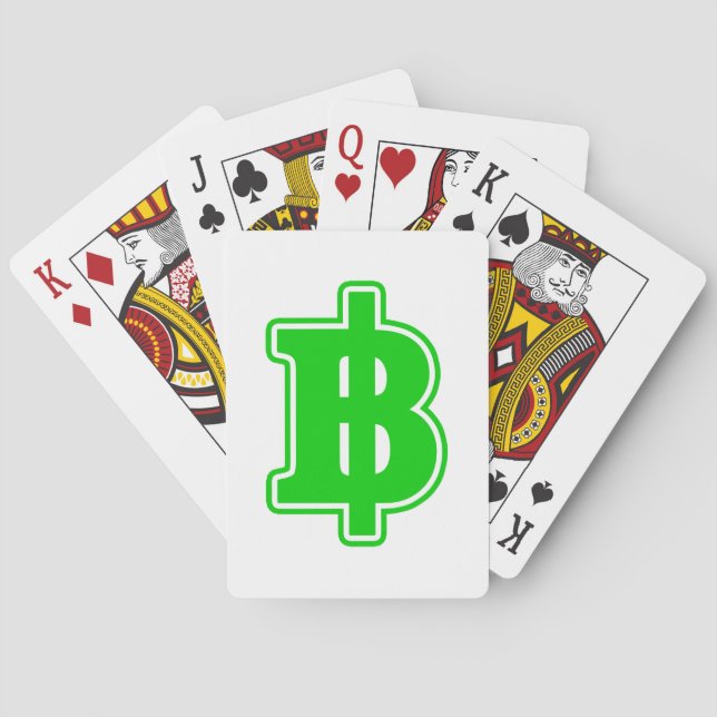 Baraja De Cartas Rótulo VERDE BAHT ฿ dinero tailandés ฿ (Reverso)