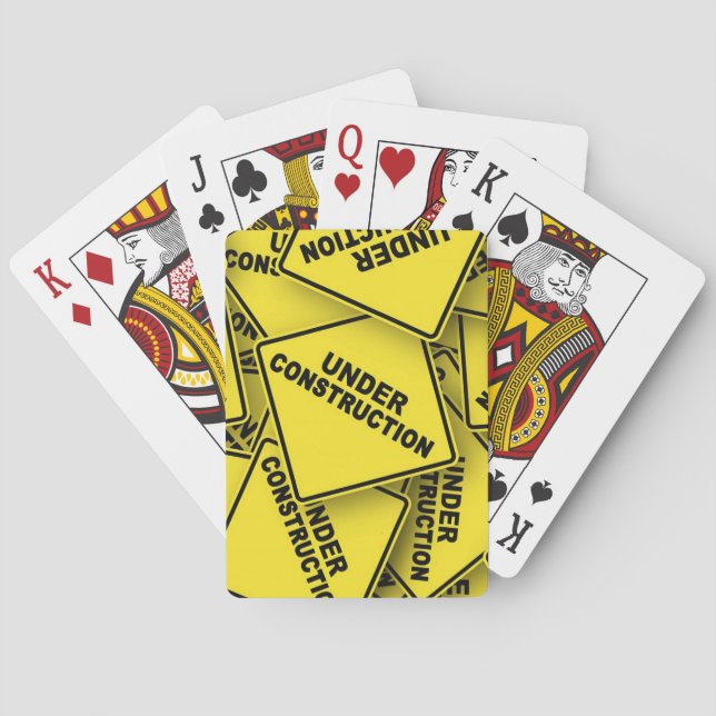 Baraja De Cartas Rótulos de construcción en curso (Reverso)