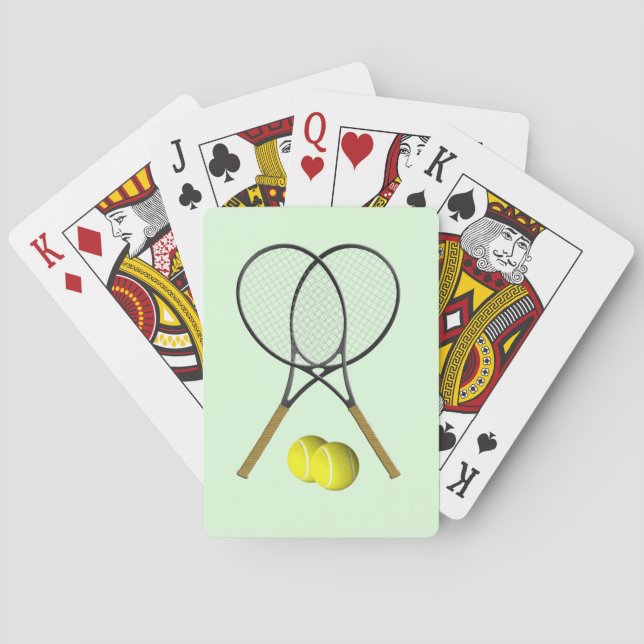 Baraja De Cartas Rótulos de tenis verdes (Reverso)