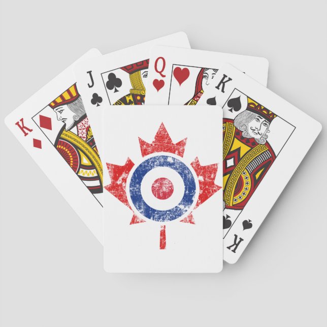 Baraja De Cartas Roundel Canada Curling Hockey Target Grunge Ice (Reverso)