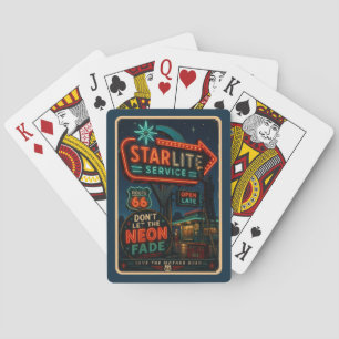 Baraja De Cartas Route 66 Starlite Neon Mother Road Revival