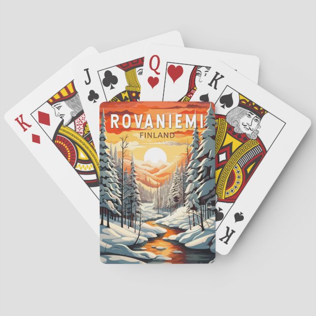 Baraja De Cartas Rovaniemi Finlandia Viaje de arte (Reverso)