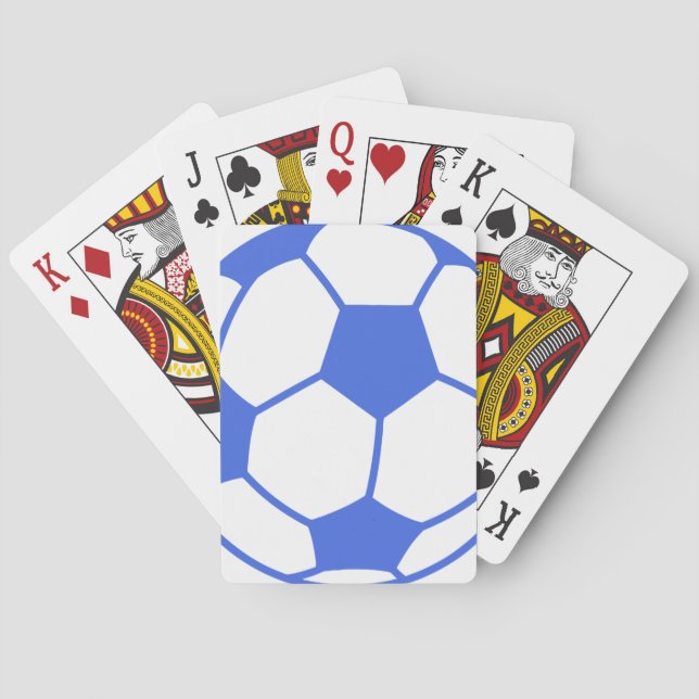 Baraja De Cartas Royal Blue and White Soccer Ball (Reverso)