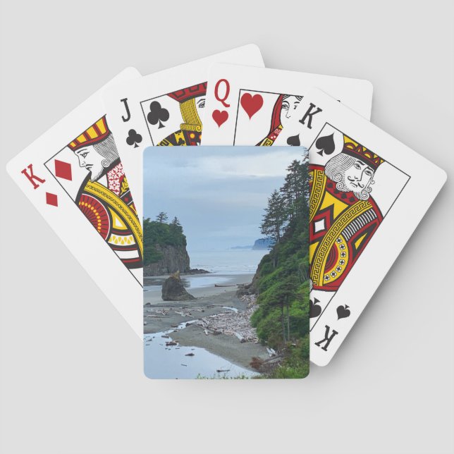 Baraja De Cartas Ruby Beach Sunset Washington Coast Seage (Reverso)