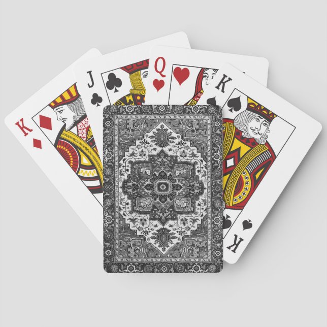 Baraja De Cartas RUG PERSA - Blanco y negro (Reverso)