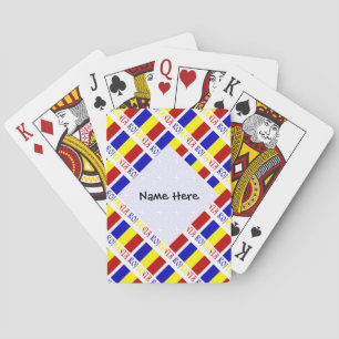 Baraja De Cartas Rumania y Bandera Rumana Personalizada con Baldosa