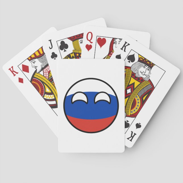 Baraja De Cartas Rusia Geeky que tiende divertida Countryball (Reverso)