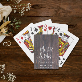 Baraja De Cartas Rustic Mr. y la Sra. Boda