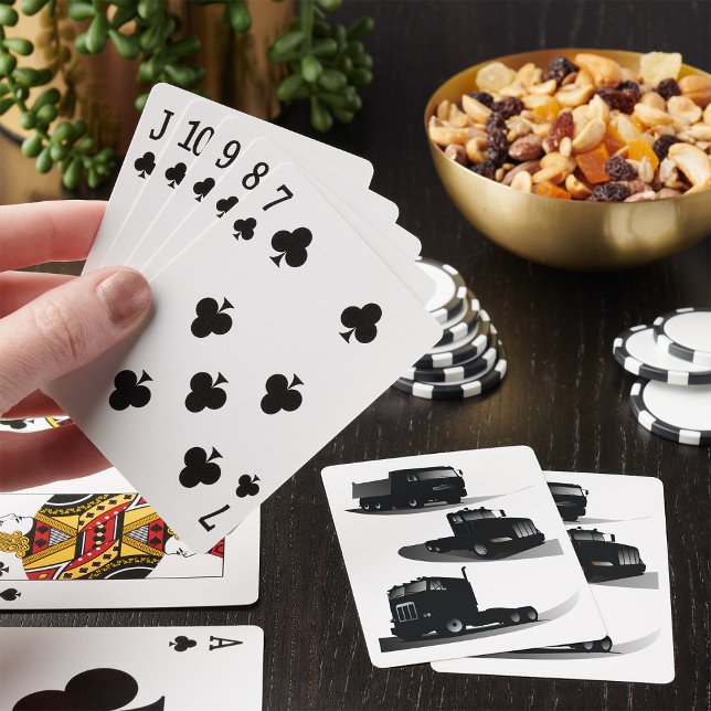 Baraja De Cartas Rustic Tres Camiones Negros Diseño de Camiones Vin (Subido por el creador)
