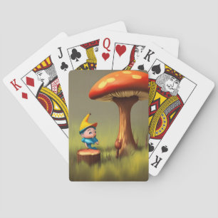 Baraja De Cartas Rustic Whimsical Wooden Mushroom Gnome Woodland