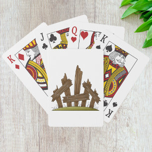 Baraja De Cartas Rústica granja de la valla de madera rota