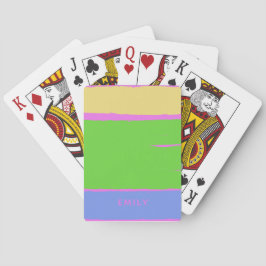 Baraja De Cartas Rústico moderno color rosa verde azul amarillo per