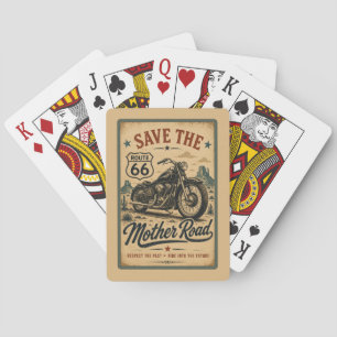 Baraja De Cartas Ruta 66 Motocicleta Monumento Valle Madre Camino