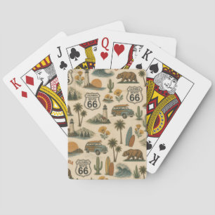 Baraja De Cartas Ruta 66 Viaje en Auto Mano Afortunada