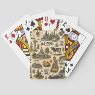 Baraja De Cartas Ruta Afortunada de Illinois 66 Skyline