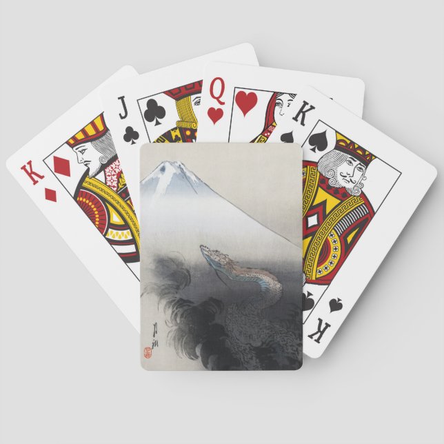 Baraja De Cartas Ryu Shoten: Dragón ascendente sobre Fuji, Japón (Reverso)