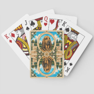 Baraja De Cartas Sabueso, Arte de Perro de Acuarela Vintage