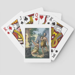 Baraja De Cartas Sacrificio de Caín y Abel, de una huella biblia