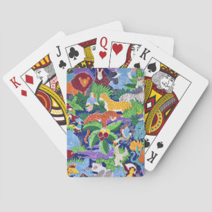 Baraja De Cartas Safari, coloridos animales salvajes,