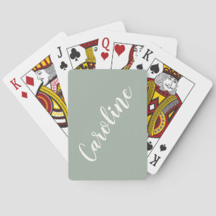 Baraja De Cartas Sage Polvoriento Simple Tendencia Caligrafía Perso