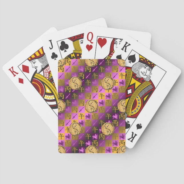 Baraja De Cartas Sagitario & Caballo de Fuego (Reverso)