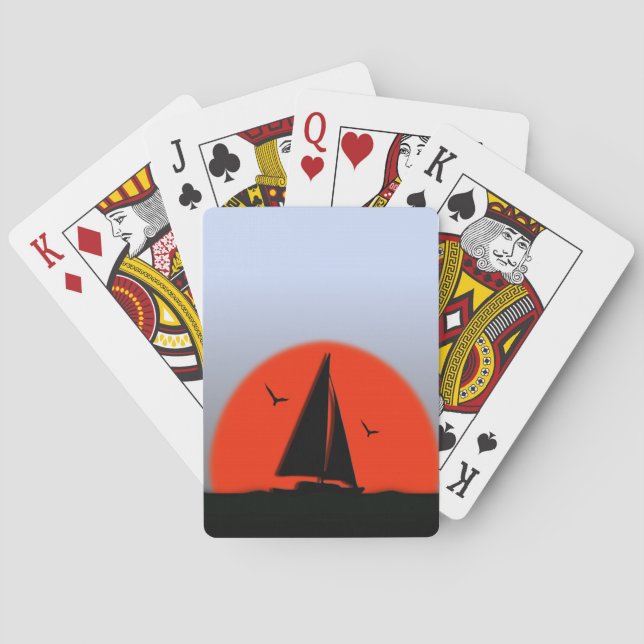 Baraja De Cartas Sailboat Sunset (Reverso)