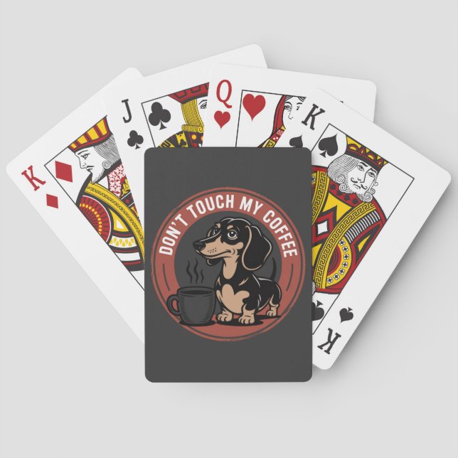 Baraja De Cartas Salchicha No Toques Mi Café (Reverso)