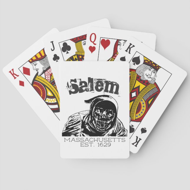Baraja De Cartas Salem Massachusetts Skull Grim Reaper (Reverso)