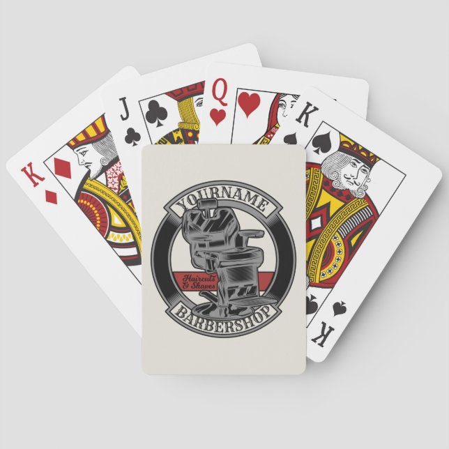 Baraja De Cartas Salón de sillas de peluquería Retro Personalizado (Reverso)