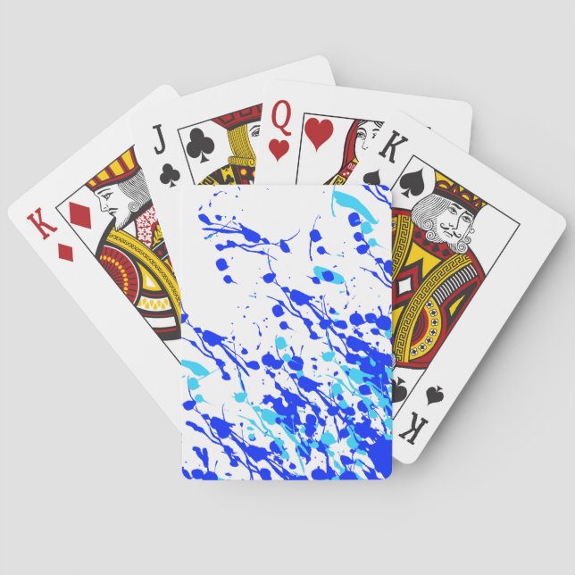 Baraja De Cartas Salpicaduras de pintura azul (Reverso)
