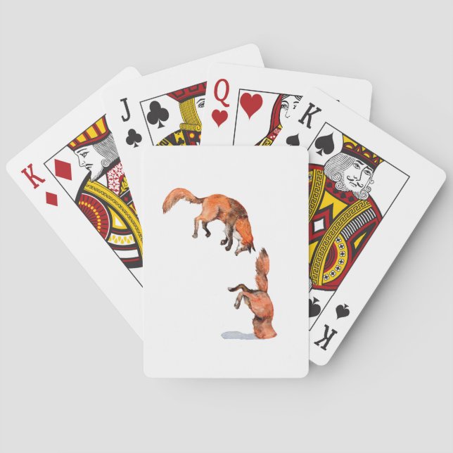 Baraja De Cartas Saltando Fox Roja (Reverso)