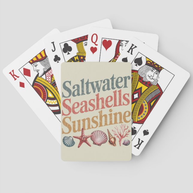 Baraja De Cartas Saltwater Seashells Sunshine Summer Beach Vacacion (Reverso)