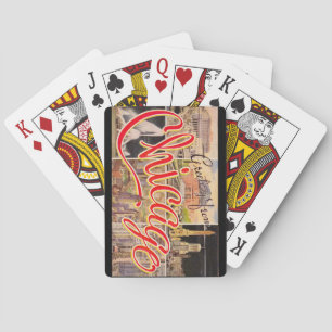 Baraja De Cartas Saludos desde Chicago Vintage Playing Cards