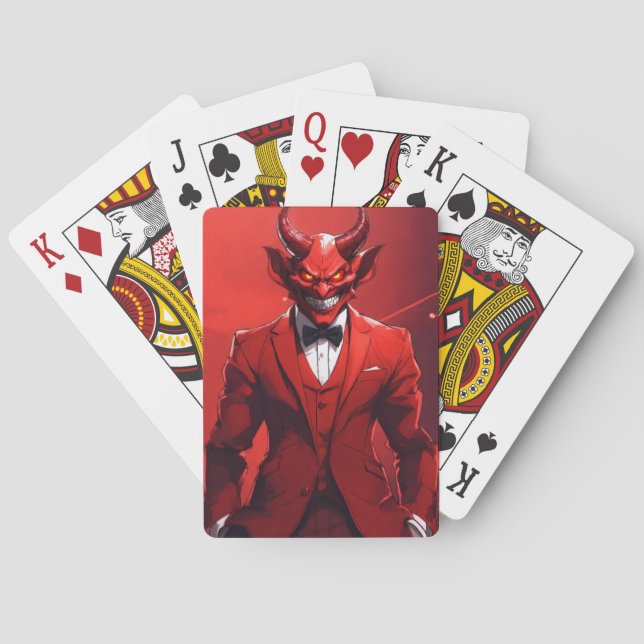 Baraja De Cartas Saludos diabólicos: Tarjeta de diseño Devilish" (Reverso)