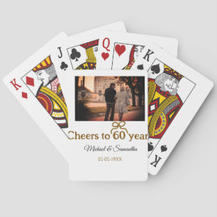 Baraja De Cartas Saludos dorados a boda de 60 años