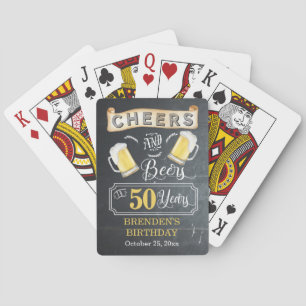 Baraja De Cartas Saludos y cervezas a fiesta de cumpleaños de 50 añ