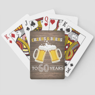 Baraja De Cartas Saludos y cervezas rústicos a 60 años