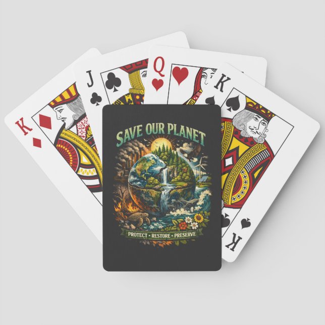 Baraja De Cartas Salva Nuestro Planeta (Reverso)