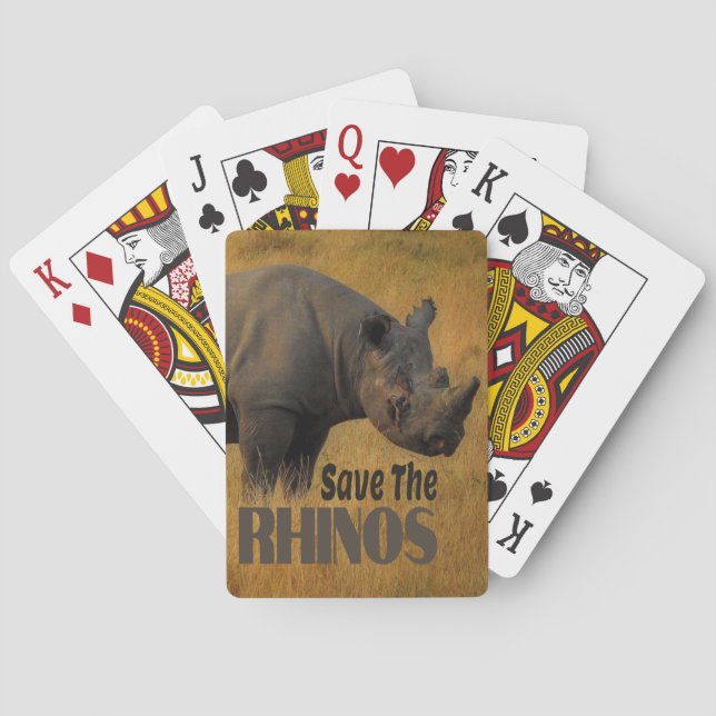Baraja De Cartas Salvar a los rinocerontes (Reverso)