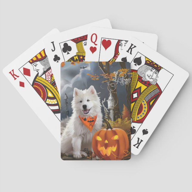 Baraja De Cartas Samoyed Halloween Spooky (Reverso)