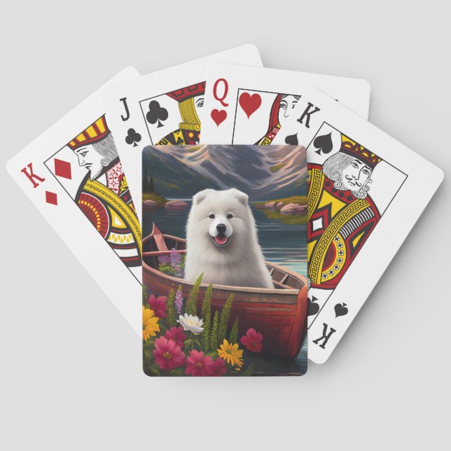 Baraja De Cartas Samoyed on a Paddle: Una aventura panorámica (Reverso)