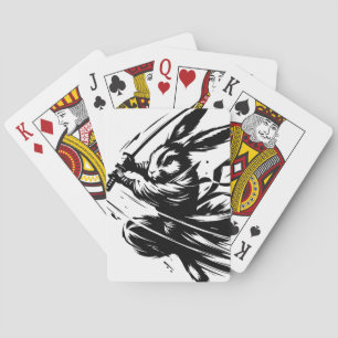Baraja De Cartas Samurai Bunny Black Ink Warrior Rabbit