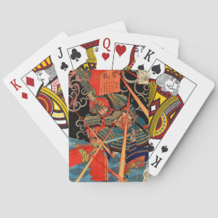 BARAJA DE CARTAS SAMURÁI LUCHANDO CONTRA UN MONSTRUO