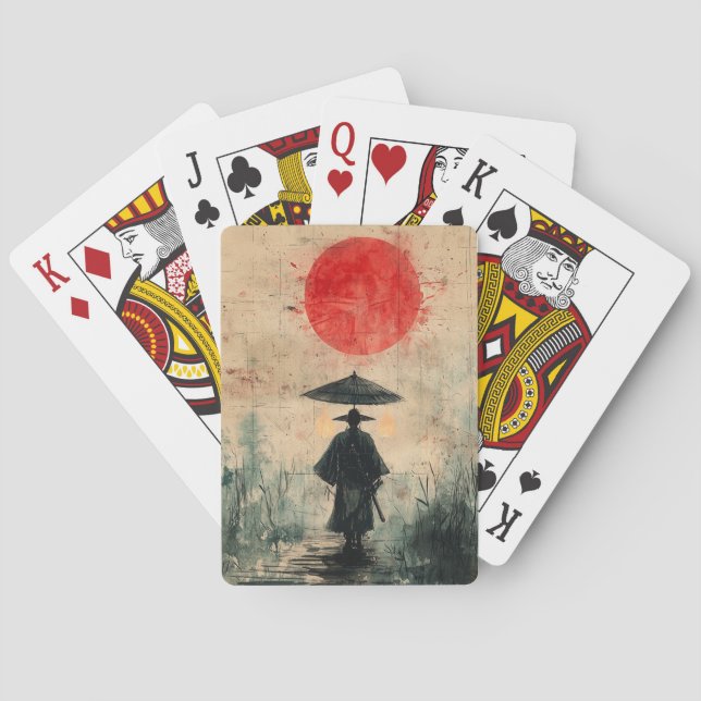 Baraja De Cartas Samurái Silencioso Bosque Carmesí (2) (Reverso)