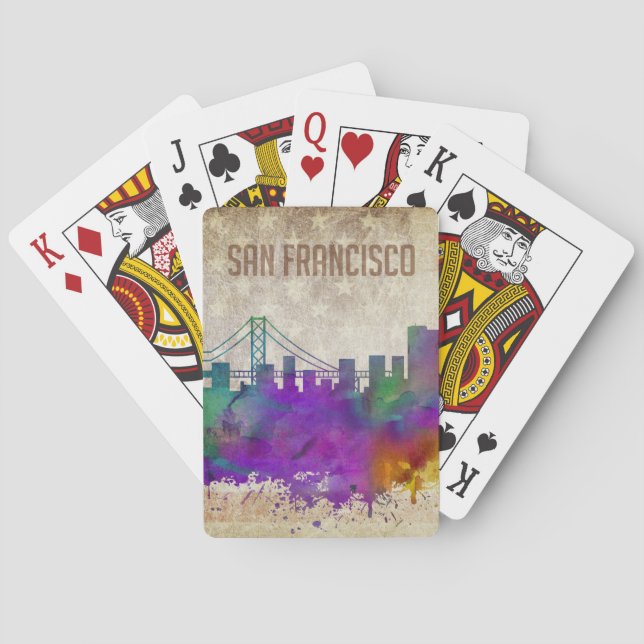 Baraja De Cartas San Francisco, horizonte de la ciudad de la (Reverso)
