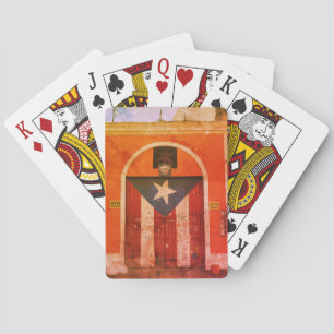 Baraja De Cartas San Juan, PR - Bandera de Puerto Rico en Calle Sin